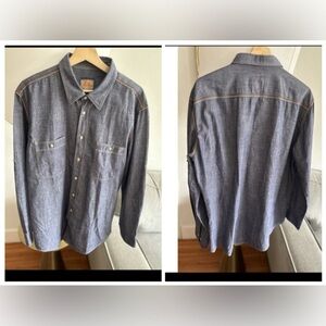 HUGO BOSS ORANGE Blue Denim Shirt Button Up XL